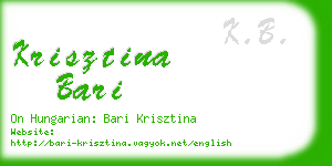 krisztina bari business card